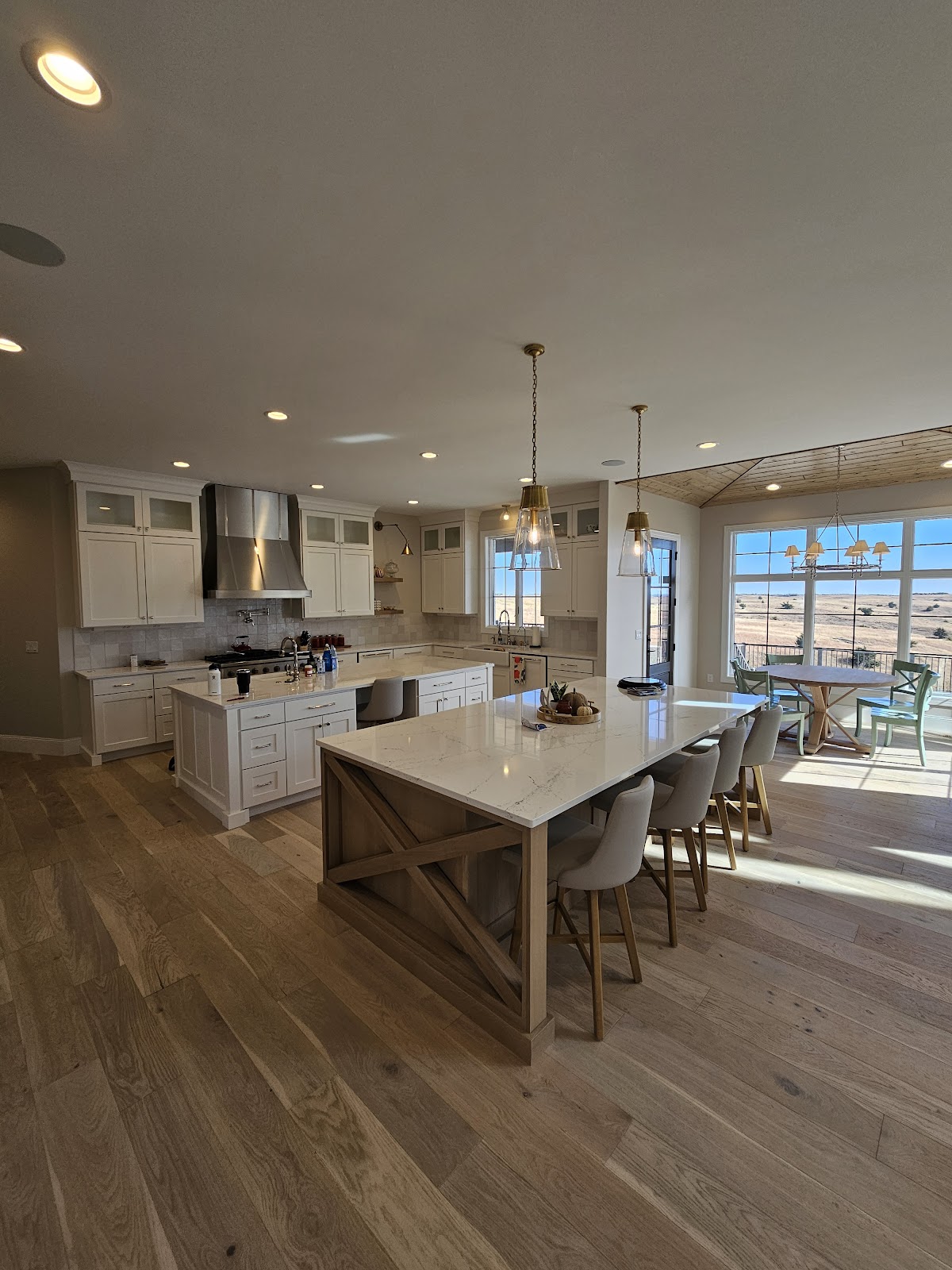 Finished white kitchen with island painted by Ace of Paints